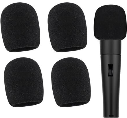 5 Pack Foam Mic Cover Handheld Microphone Windscreen (5 Pack) (black)