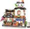 QLT Japanese Street View Izakaya Shop Mini Building Blocks, MOC Creative Model Set, 809 PCS Simulation Architecture Construction Toy (Not Compatible with lego Japanese Blocks)