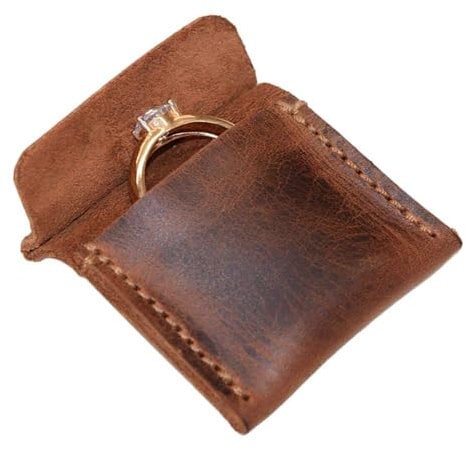 Ringetui aus Leder, Ringetui aus Leder | Ringhalter aus Leder | Tragbares, handgefertigtes, langlebiges, elegantes Ringetui aus PU-Leder im Vintage-Stil für die Aufbewahrung von Schmuck, Ringen und Oh