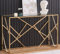 Comfy Living Rectangular Glass and Metal Console Table, Gold Or Silver For Hallway Or Living Room (Gold)