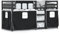 Buzaza Etagenbett mit Vorhängen Weiß Schwarz 90x200 cm Kinder Etagenbett Kinderbett Doppelbett Kinderhochbetten Bett Kiefernholz - 3283868