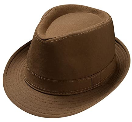 Schlapphut für Damen, Herren und Damen, Unisex, britischer Jazzhut, Sonnenhut für kleine Köpfe, Kaffee, Einheitsgröße, coffee, Einheitsgröße