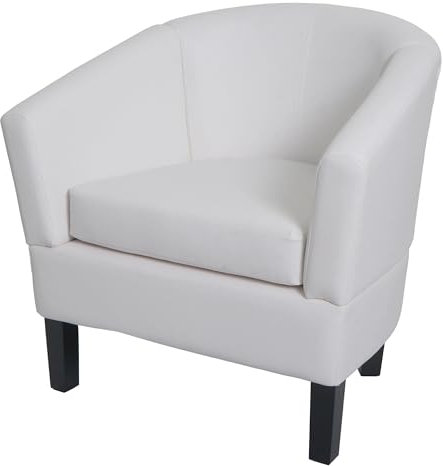 Mendler Lounge-Sessel HWC-O17, Sessel Clubsessel Cocktailsessel, FSC®-Zertifiziert Kunstleder - weiß