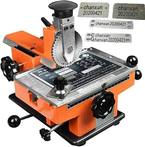 YXZQLOZ Semi-automatic embossed metal nameplate punching machine, dog label printing and marking machine,aluminum label engraving tool,for copper,stainless steel,wood,plastic (2MM)