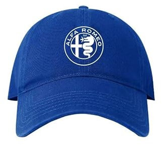 HONGYANFA Baseball Cap mit Auto-Logo für Alfa Romeo Giulia (952) 2022-, Baumwoll-Mütze Verstellbar für Damen & Herren Baseballkappe mit Autologo,Blue-C