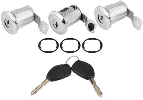 DEMULAX 252522 Ensemble de barillets de Serrure de Porte de Voiture avec clés, for Peugeot, Partner, Citroën, Berlingo Xsara Cylindre de Serrure côté conducteur