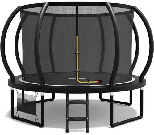 Flamaker Trampolin Outdoor Ø 228/305/366/427cm mit Zweilagiger Schutznetzpfosten, Stabile Rahmenkonstruktion, Wetterfest und rostfrei, Gartentrampolin für Kinder & Erwachsene Belastbarkeit 150kg