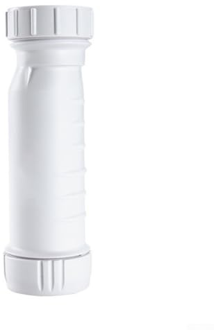 babominimer Vanne de vidange auto-scellante sans eau - Siphon en ligne compatible avec lavabo de bain, cuisine, douche, caravane, camping-car, bateau, ABS blanc bloquant le gaz, horizontal ou vertical