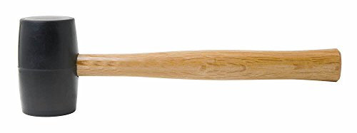 Stanley 18oz Rubber Mallet, Head Weight 18 oz, Face Diameter 2-3/8 In, Handle Material Hardwood, Overall Length 13-1/2 In, Head Color Black, Color Black