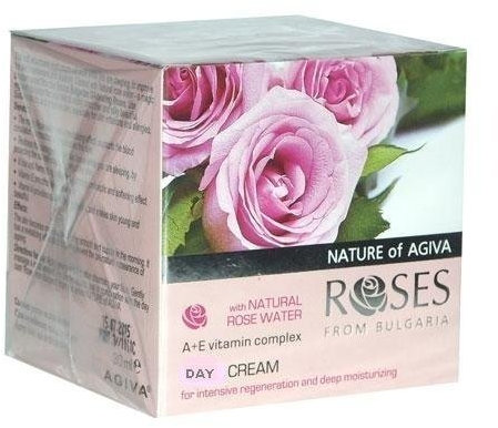 Roses from Bulgaria Moisturizing Day Cream with Natural Rose Water and Complex Vitamin A + E by Nature of Agiva
