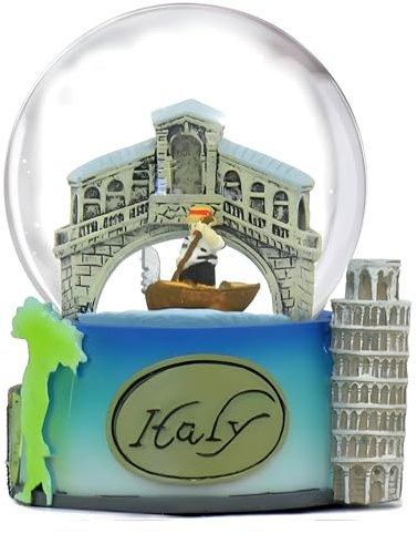 City-Souvenirs Italien Schneekugel von Rom, Pisa und Venedig. Schneekugel Italien, 65 mm