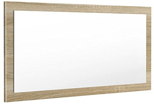Vladon Spiegel Lima, Made in Germany, Wandspiegel mit Rahmen im modernen Stil, Eiche sägerau (110 x 52 cm)