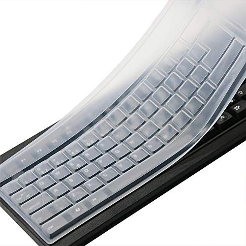 Universal Anti-Dust Keyboard Cover Protector Skin for PC Computer 104/107 Keys Standard Desktop Keyboard, Reusable Waterproof Keyboard Cover