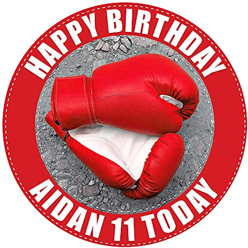 Boxing Gloves - Red - Any Size (4in - 7.5in) Personalised Edible Cake Topper on Premium Icing