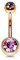 Paula & Fritz® Bauch-nabelpiercing Bananabell Bauch-Piercing Edelstahl Chirurgenstahl 316L roségold Doppelte Kugel Zirkonia GRN04-141058-P