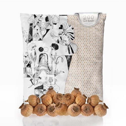 MyPoppies Cápsulas de Semillas de Amapola secas, Pequeñas y sin Tallo, Poppy Pods, cápsulas de adormidera, Material para Manualidades y decoración (200 g)