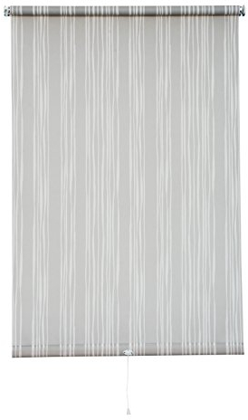 Sunlines HWA10612 Springrollo Dekor Vertikalstreifen, Tageslicht, PES, grau / weiß, 102 x 180 cm
