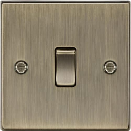 Knightsbridge CS12AB Antique Brass Square Edge 10A 1G Intermediate Switch, 230 V