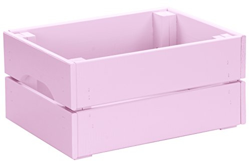LAUBLUST - Kiste aus 100 % Massivholz in Größe M - Kiefer Rosa ca. 31 x 23 x 15 cm - Holzkiste zur Aufbewahrung und Dekoration - FSC®
