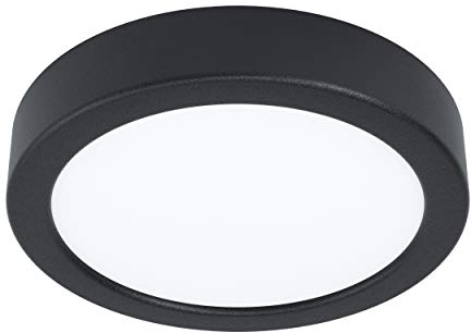 EGLO LED Deckenleuchte Fueva 5, Ø 16 cm, 1 flammige Aufbauleuchte aus Stahl und einer Kunststoff Leuchtfläche, Deckenlampe in Schwarz, Weiß, LED Aufbaulampe neutralweiß