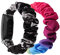 Chofit (2er-Pack) Armband kompatibel mit Fitbit Inspire 2/Inspire HR/Inspire Straps, Ersatz-Haargummis für Damen, für Inspire 2 Fitness Tracker (Schwarz-Grau+Regenbogen, Klein)