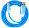 System-S USB 3.1 leuchtendes Kabel 1 m Typ C Stecker zu 2.0 A Stecker Adapter in Blau