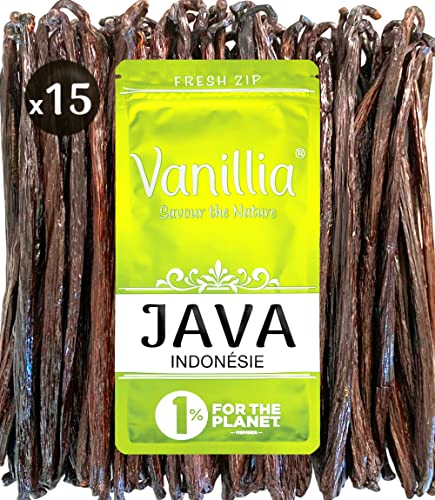 VANILLIA BIO • 15 Baccelli di Vaniglia Bourbon del Madagascar • GRAND CRU 2025 • Baccello 14/16cm • Vaniglia Biologica del Madagascar • Sacchetto FreshZIP