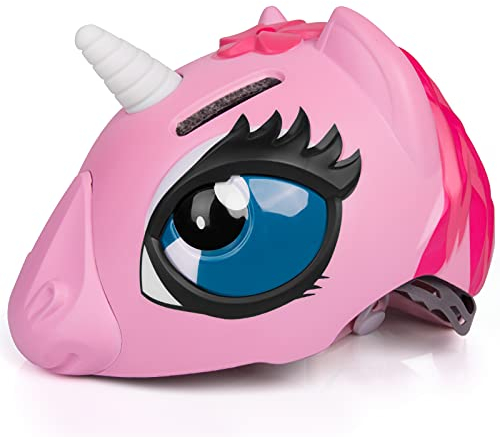 ANIMILES Casque de vélo licorne pour enfants de 3 à 8 ans, certifié pour la sécurité, casque de vélo multi-sport pour skateboard, patinage, scooter (rose)