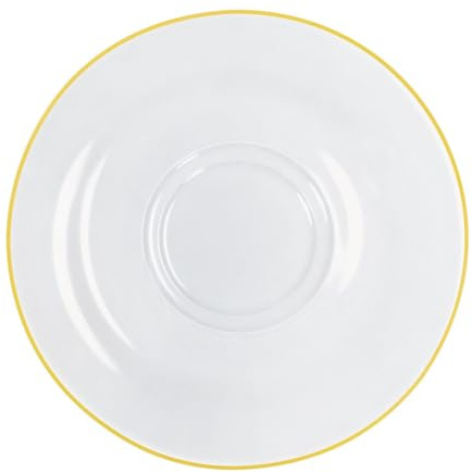 KAHLA Pronto Line Untertasse 16 cm Line sunny yellow | Unterteller mit gelber Linie aus Porzellan