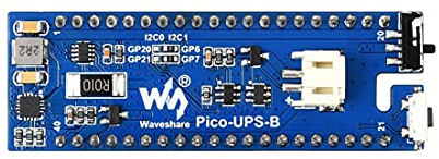 UPS Module HAT for Raspberry Pi Pico Series, Uninterruptible Power Supply, Stackable Design, with Li-Po Battery, I2C Bus Communication