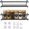Gewürzregal Wand 2 Stück Gewürzregal aus Metall Schwarz Gewürzregal Hängend Ohne Bohren, Wand Küchenregal für Küche Gewürz Organizer Küchenzubehör- 29 x 6 x 6.5cm