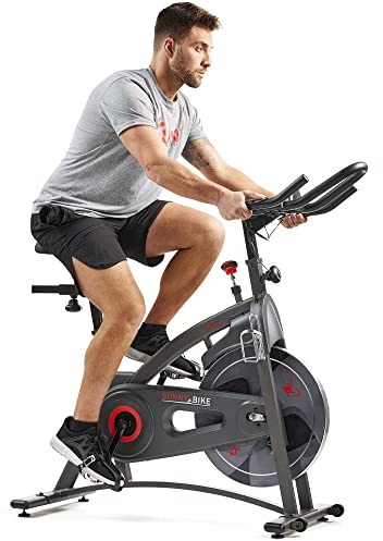 Sunny Health & Fitness Endurance Premium Magnetic Resistance Interactive Indoor Cycling Exercise Bike with Exclusive SunnyFit® App Enhanced Bluetooth Connectivity - SF-B1877SMART Gray