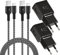 Adaptives Schnellladegerät und 2M USB Type C Nylon Kabel, KAIMENGLONG Fast Charge 3.0 Adapter USB-C Ladekabel Schnellladung für Samsung Galaxy S20/S10/S9/S8/Note 20/10/9/8, Z Flip3 (2er Pack)