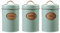 Fenteer Canister Set for Kitchen Counter, Kitchen for the coffee and tea Sugar Storage, Set of 3, with Handles, Green