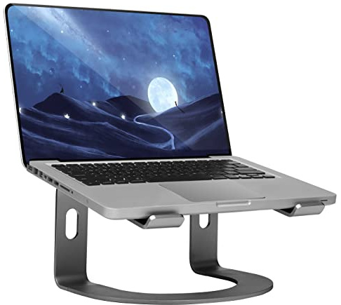 Konsol Laptopständer: Demontierbar mit Belüftung, Tragbarer Notebook Ständer Kompatibel mit Laptop 10 inch~15.9 Grau Curved