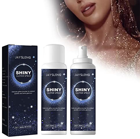 CaCaCook Glitzer Spray, Schimmerndes Glitzer-Haarspray Glitzerspray Glitterpuder Spray Makeup Spray Haare und Körpe - Langanhaltender Schimmereffekt, Leicht zu Waschen 60ml