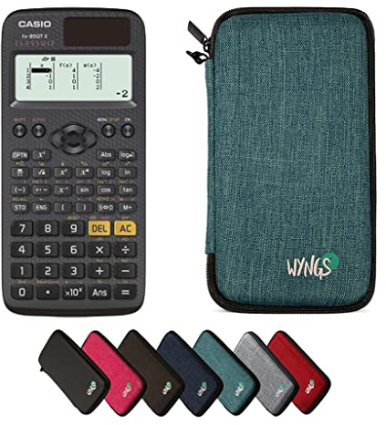 Casio fx-85GT X inkl. WYNGS Schutztasche Türkis - Wissenschaftlicher Taschenrechner - Basic Set