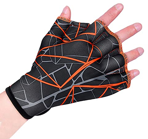Aquatic Handschuhe 1 Paar Schwimmhandschuhe Schwimmflossen Paddel Wasserwiderstandstraining Einstellbare Tauchhandschuhe Ausrüstung Surfen Sport Handflossen für Erwachsene
