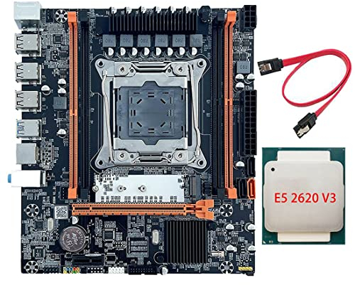 Nicfaky Placa base X99 con CPU E5 2620 V3 + cable SATA B85 LGA2011-3 4X DDR4 REG ECC Memory M.2 PCIE SATA3.0 Placa base de escritorio