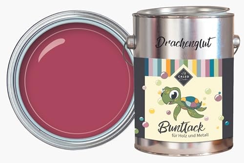 Caleo Color Lack DRACHENGLUT Rot, 0,68 Liter - ökologischer Lack für Möbel - natürlich, lösemittelfrei, spielzeugtauglich