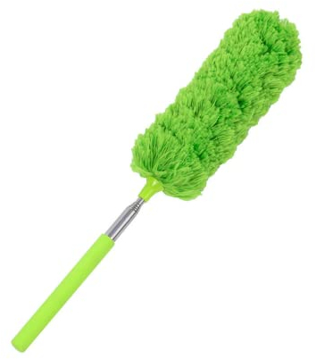MBA Microfiber Duster - Feather Dusters for cleaning Blinds, Furniture Cobweb, windows & Cars -Shelves and Ceiling Fans, Extendable Handle Long Reach with 88 cm Length (Green)