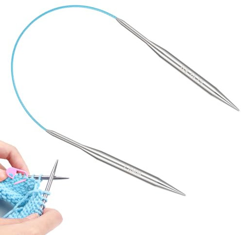 Aeeque 1 Stück Rundstricknadeln 40 cm, 7,0 mm Rundstricknadel, Kurz Stricknadeln Rundstricknadel für Mützen,Socken, Ärmel, Bunte Rundnadeln zum Stricken, Ergonomisch Rund Stricknadel für Arthritis
