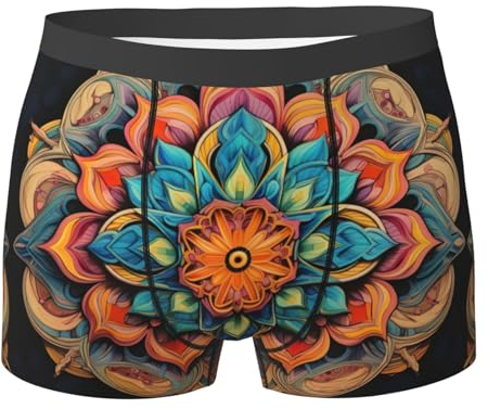 SSIMOO Hochwertige Boxershorts für Herren, elastisch, atmungsaktiv und bequem, Medaillon Multi1, XXL