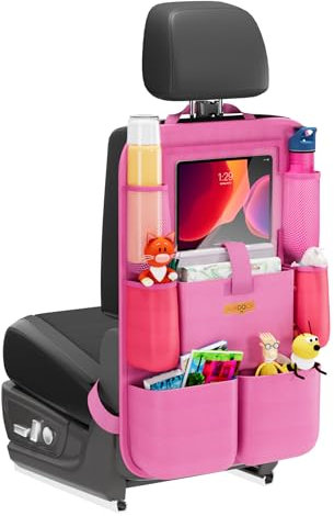 SURDOCA Autositz-Organizer – 4th Generation verbesserter Auto Rücksitz für bis zu 11-Zoll Tablet, 8 Taschen, Kinderspielzeug-Aufbewahrung, wasserdichter Rücksitzschutz für Kinder