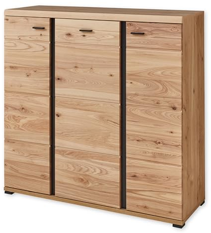 SONOS Highboard in Altesche massiv, Old Artisan Oak Optik FSC-Zertifiziert - Moderner Wohnzimmerschrank mit viel Stauraum - 124 x 120 x 42 cm (B/H/T)