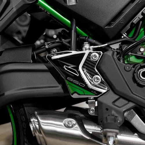 Resin Bike Autocollant Moto Compatibles avec Kawasaki Z650 2024. Protection Seuils de Porte de Moto Contre Les Chocs et Les Rayures. Paire d'autocollants 3D Résinés Made in Italy