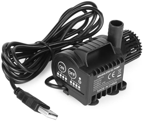 SWAWIS Wasserpumpe Brushless Tauchpumpe 600L/H 2,2M DC5V 6,5W Teichpumpe Aquarium Pumpe Wasser Mini Wasserpumpe mit Timer-Steuerungsfunktion Tauchwasserpumpe Stumm für Wasserzirkulationssystem
