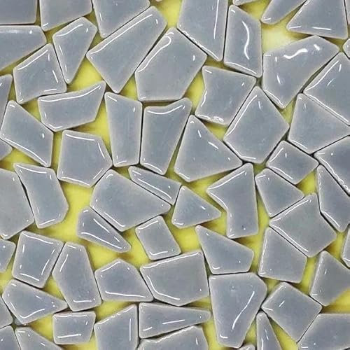 Piastrelle in gres porcellanato poligonale da 4,3 once/122 g Produzione di piastrelle in ceramica artigianale fai-da-te, lunghezza 1-4 cm, 1~4 g/pz, spessore 3,5 mm-Grigio chiaro-4,3 once-122 g