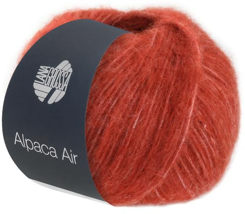 LANA GROSSA Alpaca Air | Leichtes Alpaka-Schlauchgarn | Handstrickgarn aus 62% Alpaka (Baby), 27% Polyamid & 11% Schurwolle (Merino Fein) | 50g Wolle zum Stricken & Häkeln | 140m Garn 19