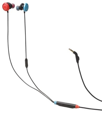 JBL Quantum 50N, Cuffie da Gaming In-Ear con Filo, JBL QuantumSOUND Signature, Microfono Voice-Focus, Cursore Volume e Opzione Mute, Compatibilità Multi-Platform, Tecnologia Twistlock, Blu e Rosso